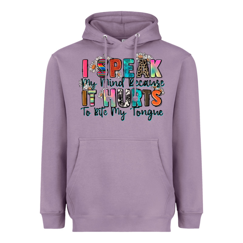 I Speak My Mind Because It Hurts To Bite My Tongue Heavyweight Hoodie by Zillion Design Studio | Teevron
