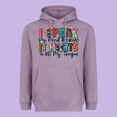 I Speak My Mind Because It Hurts To Bite My Tongue Heavyweight Hoodie Designed By Zillion Design Studio