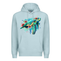 Blue Mist floral turtle Premium Hoodie - Jasminsmagicworld