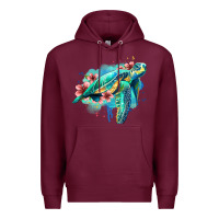 Burgundy floral turtle Premium Hoodie - Jasminsmagicworld