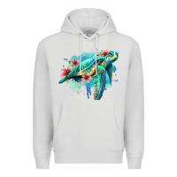 Dove Grey floral turtle Premium Hoodie - Jasminsmagicworld