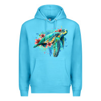 Ocean Blue floral turtle Premium Hoodie - Jasminsmagicworld