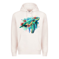 Pale Pink floral turtle Premium Hoodie - Jasminsmagicworld