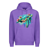 Purple floral turtle Premium Hoodie - Jasminsmagicworld