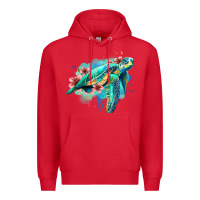 Red floral turtle Premium Hoodie - Jasminsmagicworld