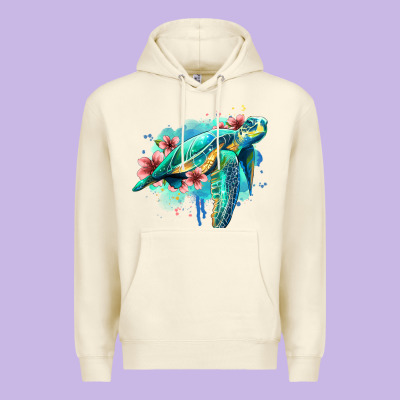 Floral Turtle Premium Hoodie Designed By Jasminsmagicworld