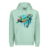 Seafoam floral turtle Premium Hoodie - Jasminsmagicworld