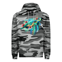 Slate Camo floral turtle Premium Hoodie - Jasminsmagicworld
