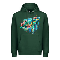 Sports Green floral turtle Premium Hoodie - Jasminsmagicworld