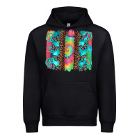 Black hippie peace sign butterfly leopard and tie dye brushstroke Urban Hoodie - Artiststas