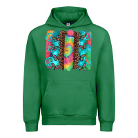 Emerald hippie peace sign butterfly leopard and tie dye brushstroke Urban Hoodie - Artiststas
