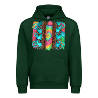 Forest Green hippie peace sign butterfly leopard and tie dye brushstroke Urban Hoodie - Artiststas