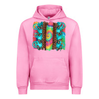 Fuchsia Pink hippie peace sign butterfly leopard and tie dye brushstroke Urban Hoodie - Artiststas