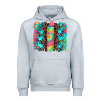 Heather Grey hippie peace sign butterfly leopard and tie dye brushstroke Urban Hoodie - Artiststas