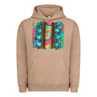 Pigment Burro hippie peace sign butterfly leopard and tie dye brushstroke Urban Hoodie - Artiststas