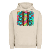 Pigment French Oak hippie peace sign butterfly leopard and tie dye brushstroke Urban Hoodie - Artiststas