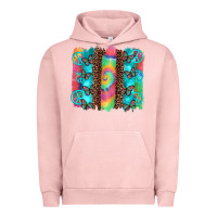 Pigment Salmon hippie peace sign butterfly leopard and tie dye brushstroke Urban Hoodie - Artiststas