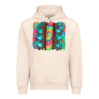 Sandshell hippie peace sign butterfly leopard and tie dye brushstroke Urban Hoodie - Artiststas