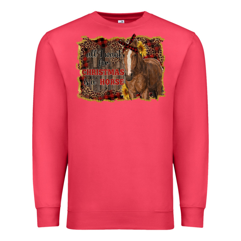 All I Want For Christmas Is A Horse Premium Sweatshirt by RanaPortraitStore | Teevron