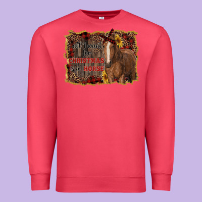 All I Want For Christmas Is A Horse Premium Sweatshirt Designed By Ranaportraitstore