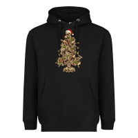 Black Skeleton Christmas Tree Heavyweight Hoodie - RanaPortraitStore