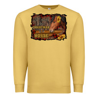 Antique Gold all i want for christmas is a horse brown horse Premium Sweatshirt - RanaPortraitStore
