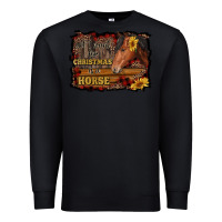 Black all i want for christmas is a horse brown horse Premium Sweatshirt - RanaPortraitStore