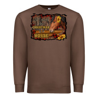 Chestnut all i want for christmas is a horse brown horse Premium Sweatshirt - RanaPortraitStore