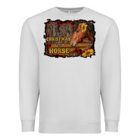Dove Grey all i want for christmas is a horse brown horse Premium Sweatshirt - RanaPortraitStore