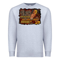 Heather Grey all i want for christmas is a horse brown horse Premium Sweatshirt - RanaPortraitStore