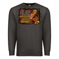 Smoke all i want for christmas is a horse brown horse Premium Sweatshirt - RanaPortraitStore