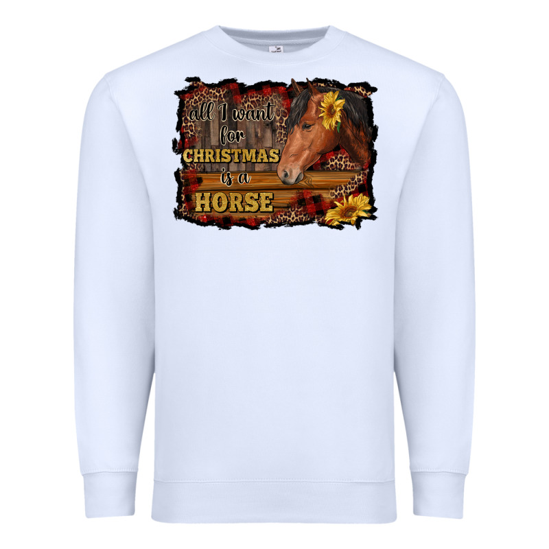All I Want For Christmas Is A Horse Brown Horse Premium Sweatshirt by RanaPortraitStore | Teevron