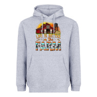 Heather Grey life is better on the farm with barn Heavyweight Hoodie - texasbilliewilder