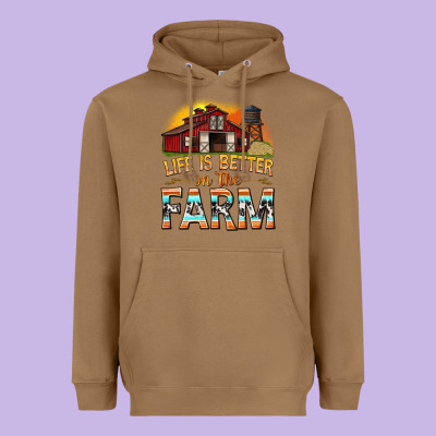 Heavyweight Hoodie life is better on the farm with barn