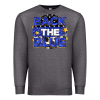 Charcoal Heather back the blue Premium Sweatshirt - Zillion Design Studio