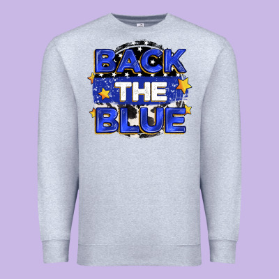 Back The Blue Premium Sweatshirt Designed By Zillion Design Studio