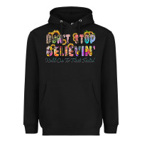 Black don't stop believin' hold on to that feeling Heavyweight Hoodie - Zillion Design Studio