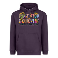 Plum don't stop believin' hold on to that feeling Heavyweight Hoodie - Zillion Design Studio