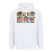 White don't stop believin' hold on to that feeling Heavyweight Hoodie - Zillion Design Studio