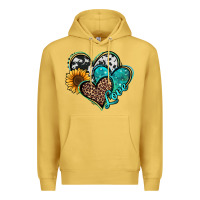 Antique Gold turquoise sunflower hearts Premium Hoodie - Jasminsmagicworld
