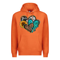 Carrot turquoise sunflower hearts Premium Hoodie - Jasminsmagicworld