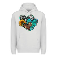 Dove Grey turquoise sunflower hearts Premium Hoodie - Jasminsmagicworld