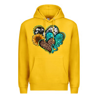 Lemon turquoise sunflower hearts Premium Hoodie - Jasminsmagicworld