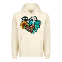 Sandshell turquoise sunflower hearts Premium Hoodie - Jasminsmagicworld