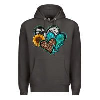 Smoke turquoise sunflower hearts Premium Hoodie - Jasminsmagicworld