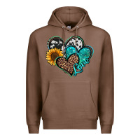 Chestnut turquoise sunflower hearts Premium Hoodie - Jasminsmagicworld