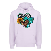Lilac turquoise sunflower hearts Premium Hoodie - Jasminsmagicworld