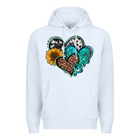 White turquoise sunflower hearts Premium Hoodie - Jasminsmagicworld