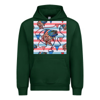 Forest Green american flag bass Urban Hoodie - BundleAndBundleShop