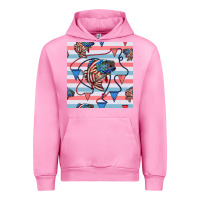 Fuchsia Pink american flag bass Urban Hoodie - BundleAndBundleShop
